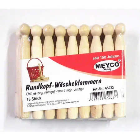 Meyco Rundkopf-Wäscheklammern, 18 Stück