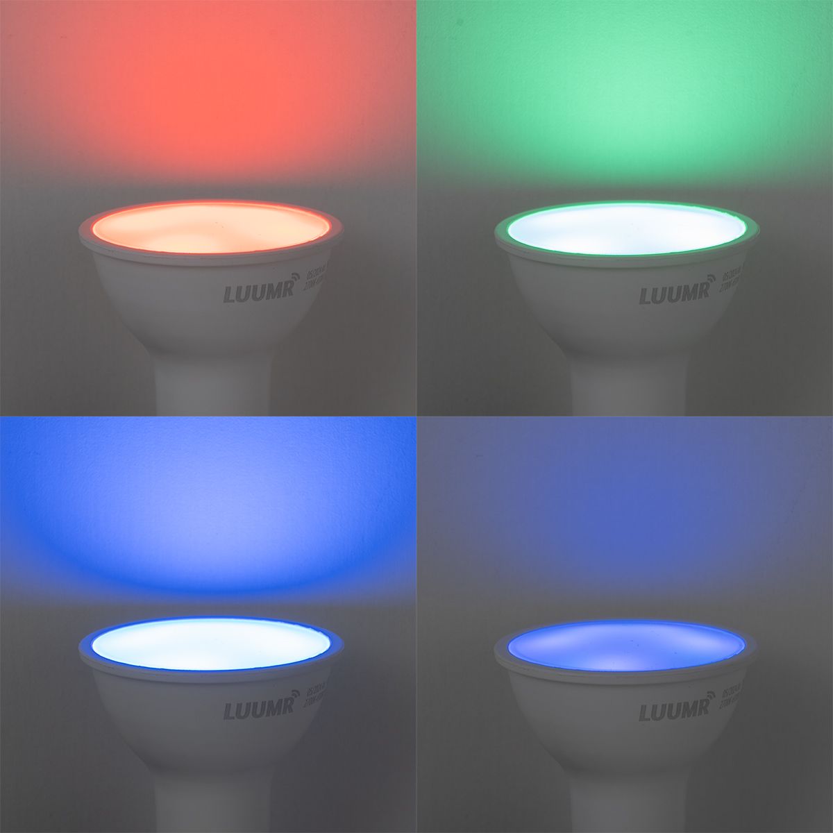 Smart plafondspot zwart met hout 4-lichts draai- en kantelbaar incl. Wifi GU10 50mm - Jeana