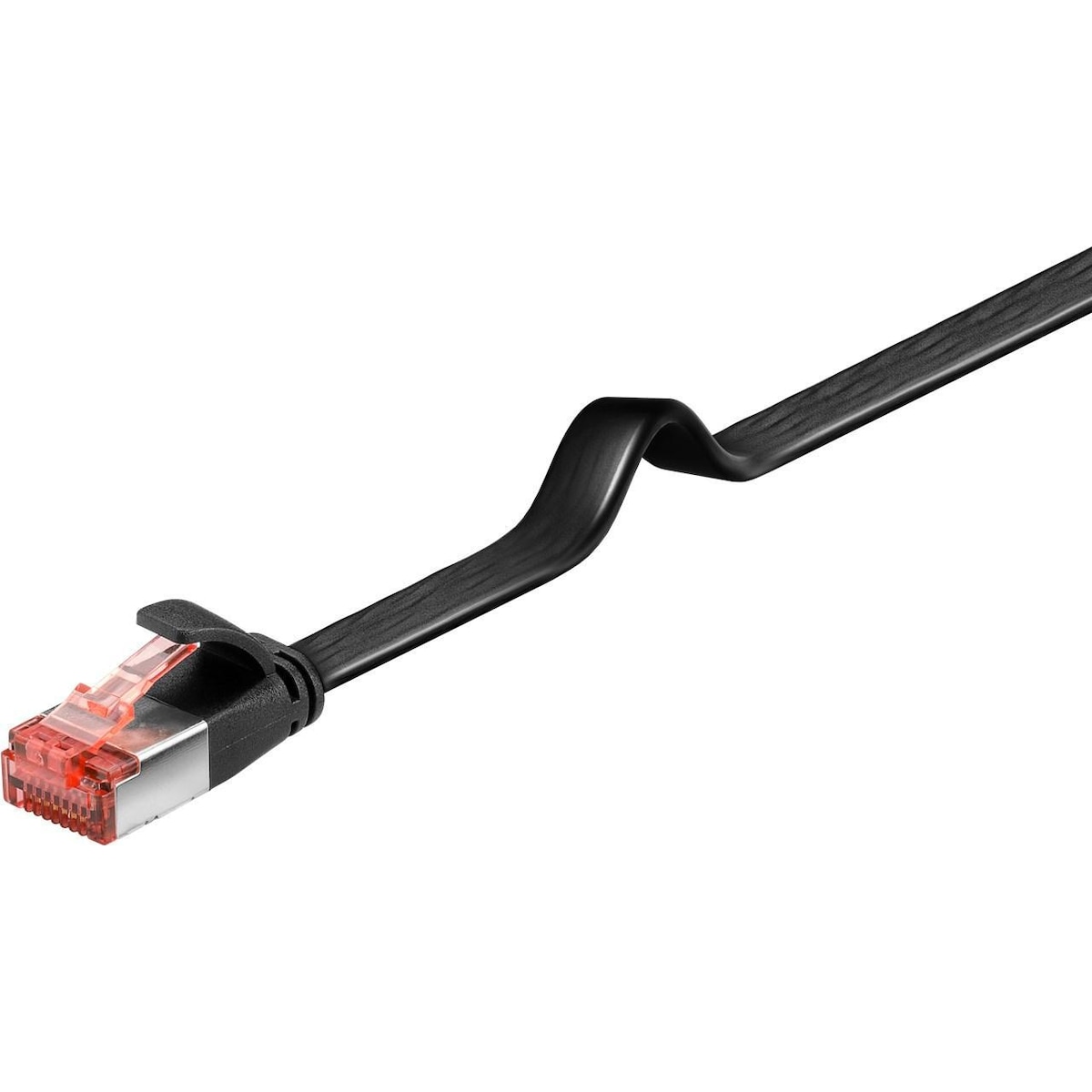 Goobay CAT 6 flat patch-kabel, U/FTP, svart