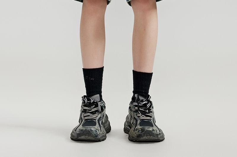 Adotuastic - Gewassen wijde denim shorts met trekkoord in de taille