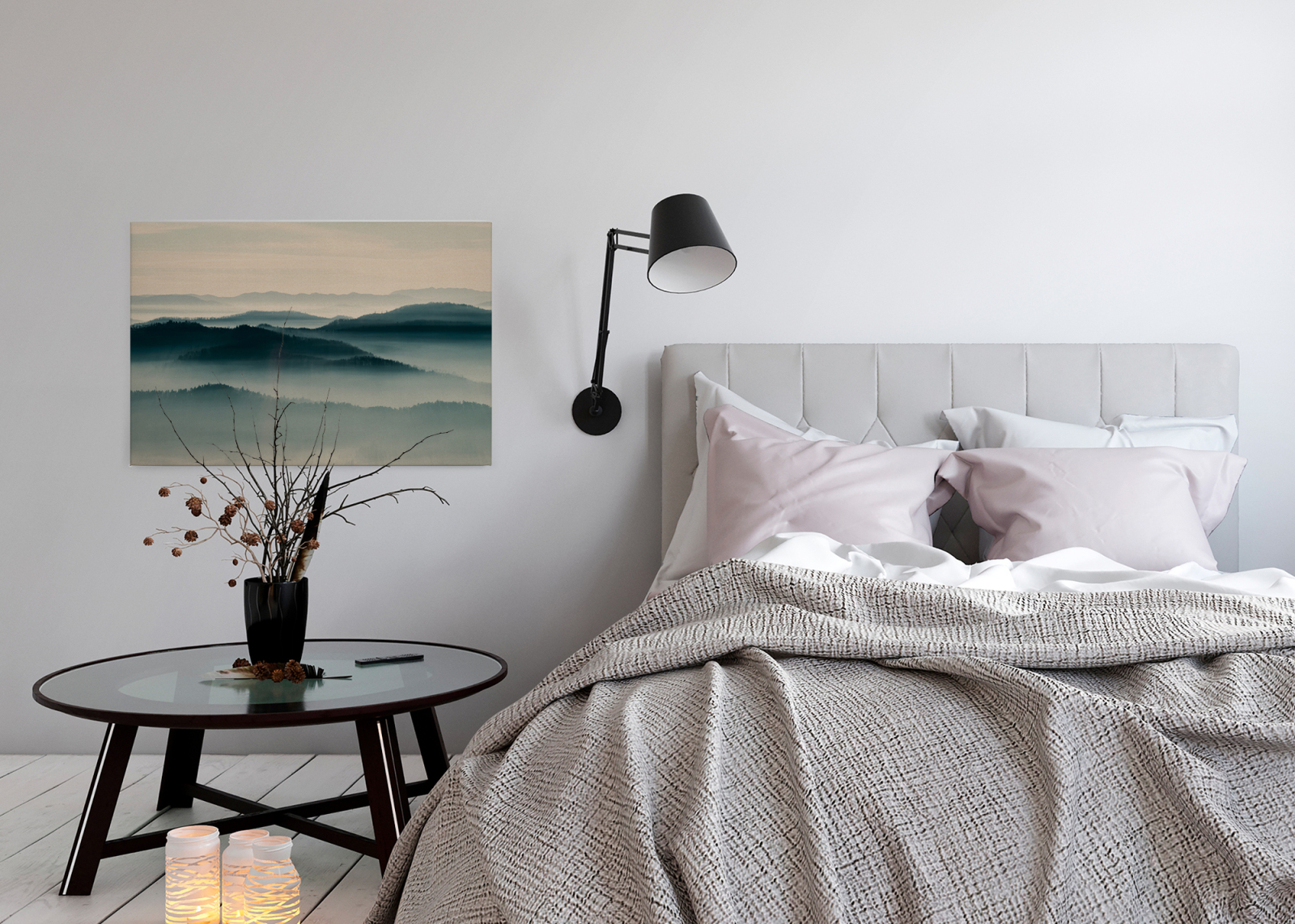 Leinwandbild HORIZONT - blau-beige - 90x60 cm