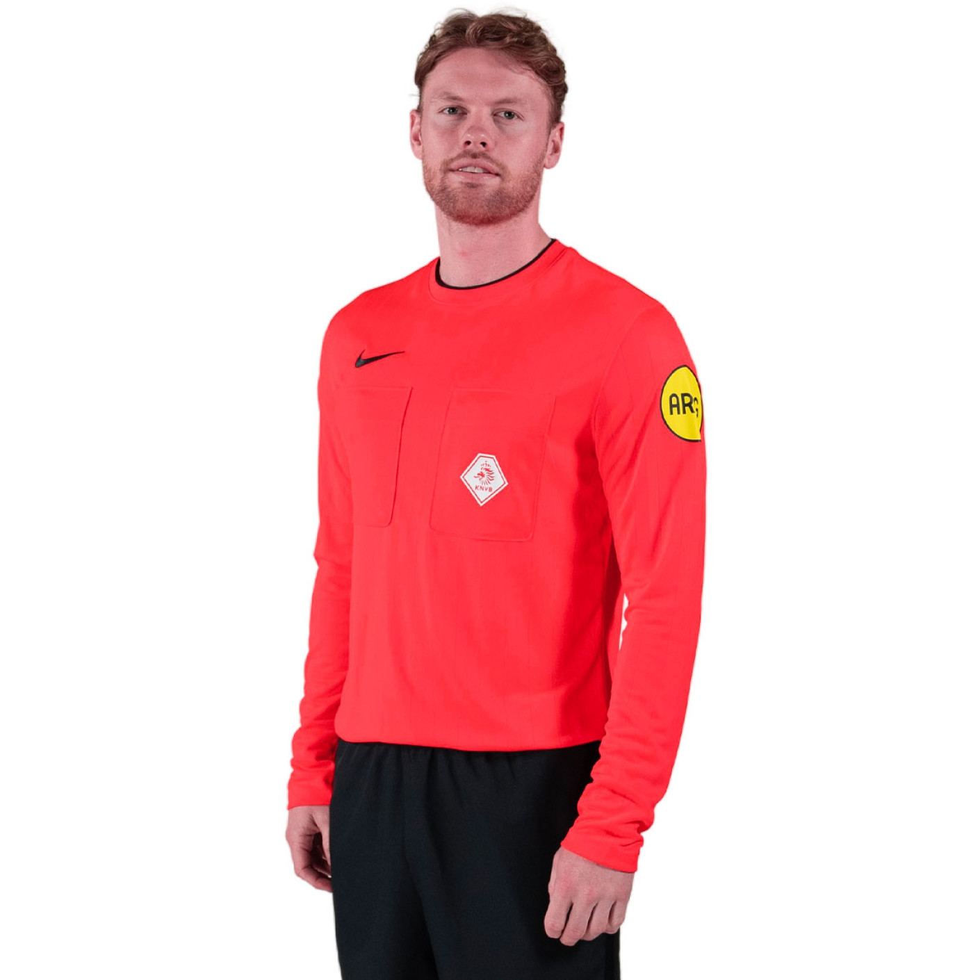 Nike KNVB Scheidsrechterstenue Lange Mouwen 2024-2026 Felrood Zwart