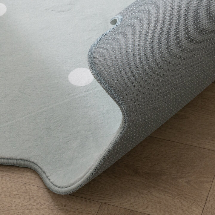 Rond wasbaar vloerkleed - Cloudy Stippen Mint