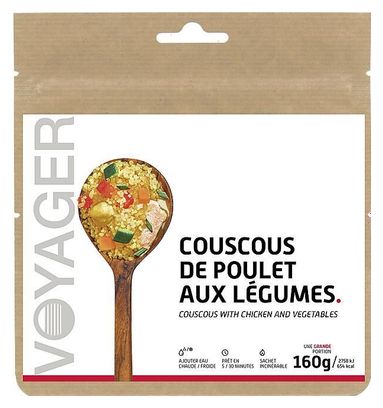 Repas Lyophilisé Voyager Couscous de poulet aux légumes XXL 160g