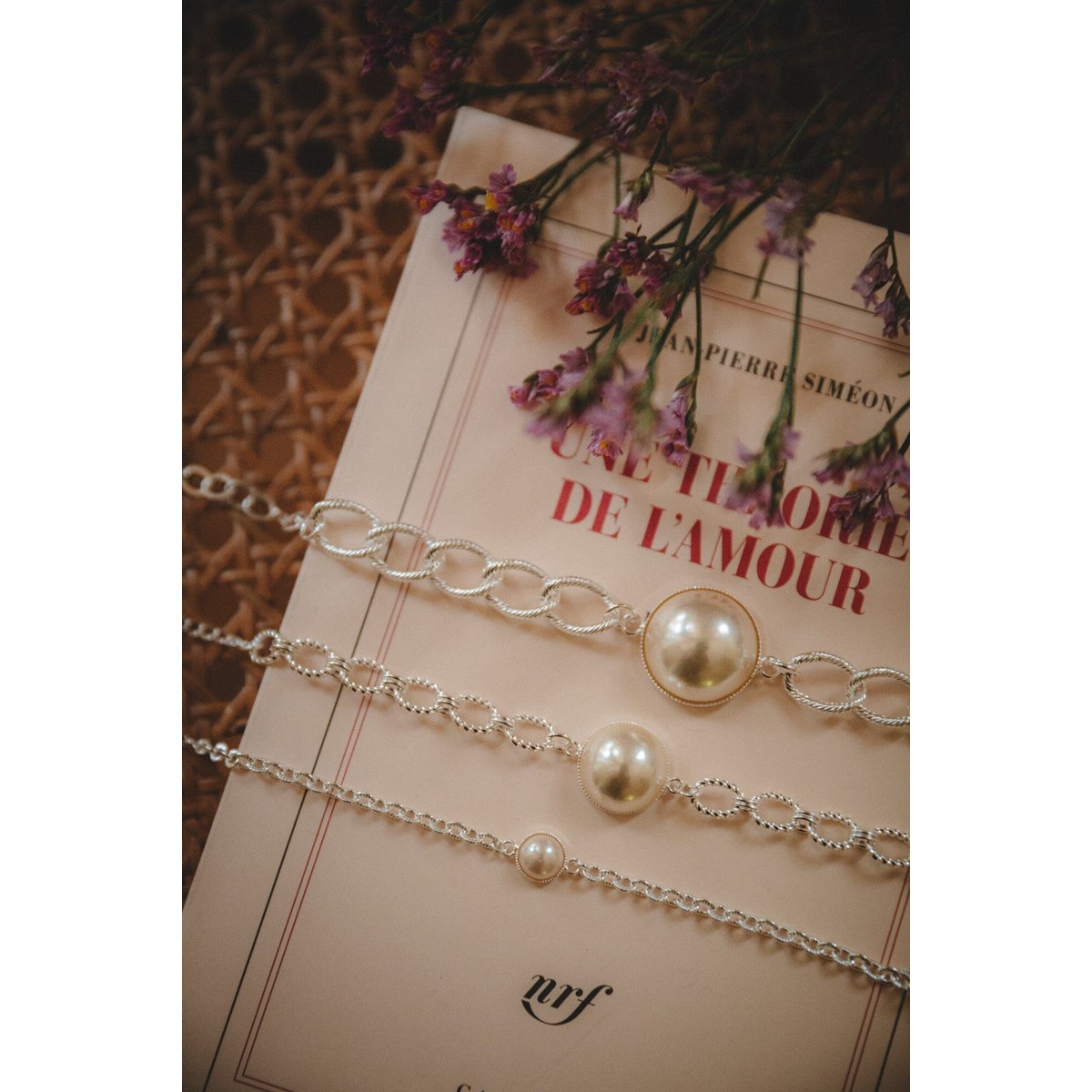 maxi bracelet perle  plaqué argent - NÉLYA