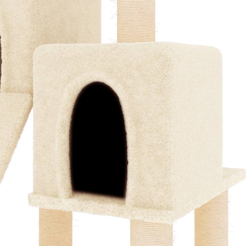 Arbre à chat avec griffoirs en sisal crème 82 cm