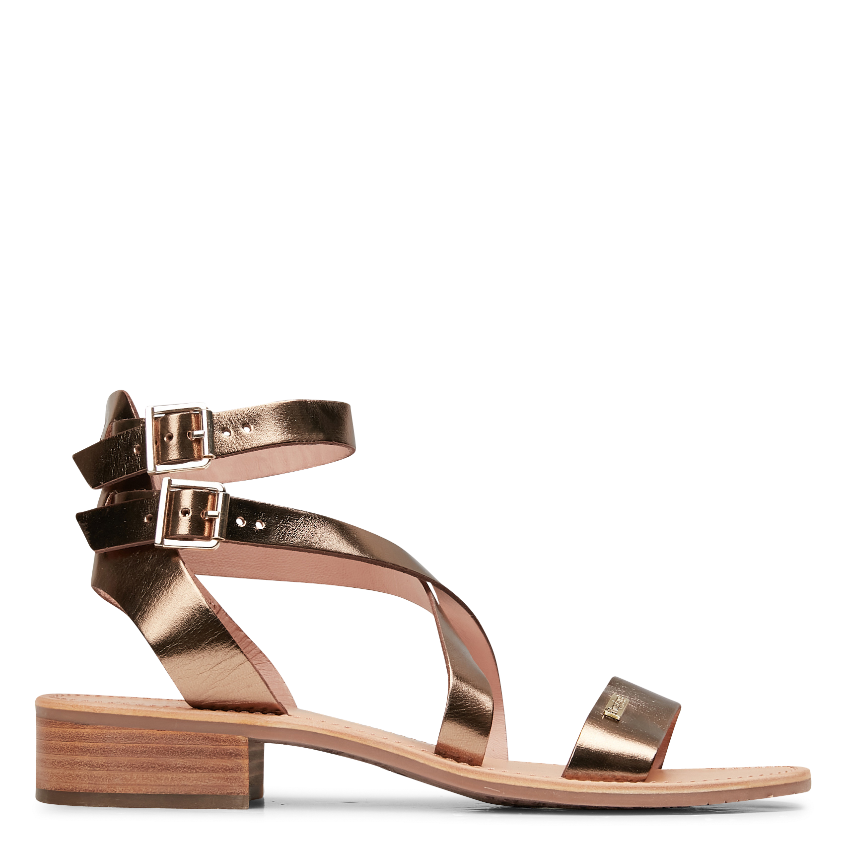 HOCEAN - Sandales spartiates en cuir | Doré