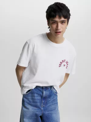 Camiseta clássica com logo curvo universitário