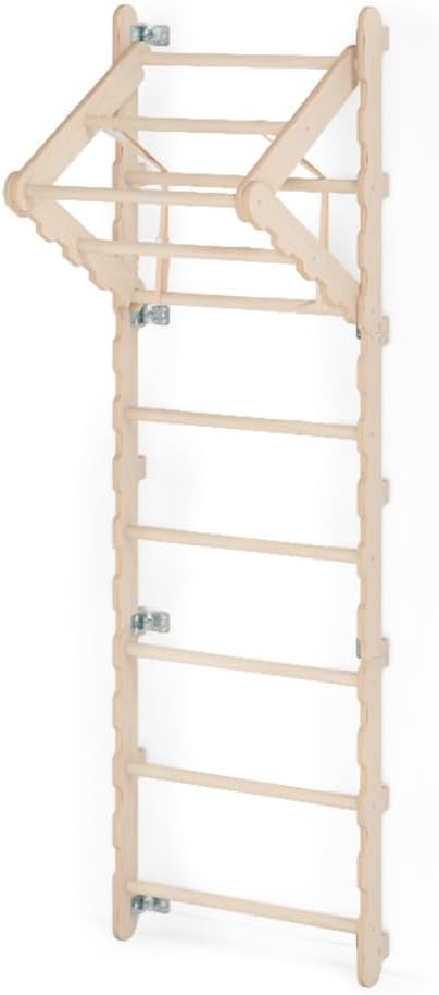 MAMOI® Klettergerüst Indoor, Sprossenwand für Zimmer, Turnringe für Klettern, Kletterwand und spielgeräte, Turngeräte mit Klimmzugstange für drinnen, Sportgeräte