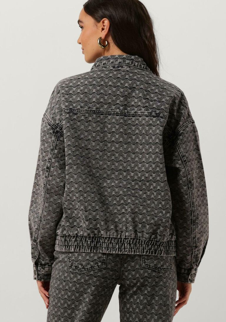 ALIX THE LABEL donkergrijze alix the label spijkerjas ladies woven fancy denim jacket