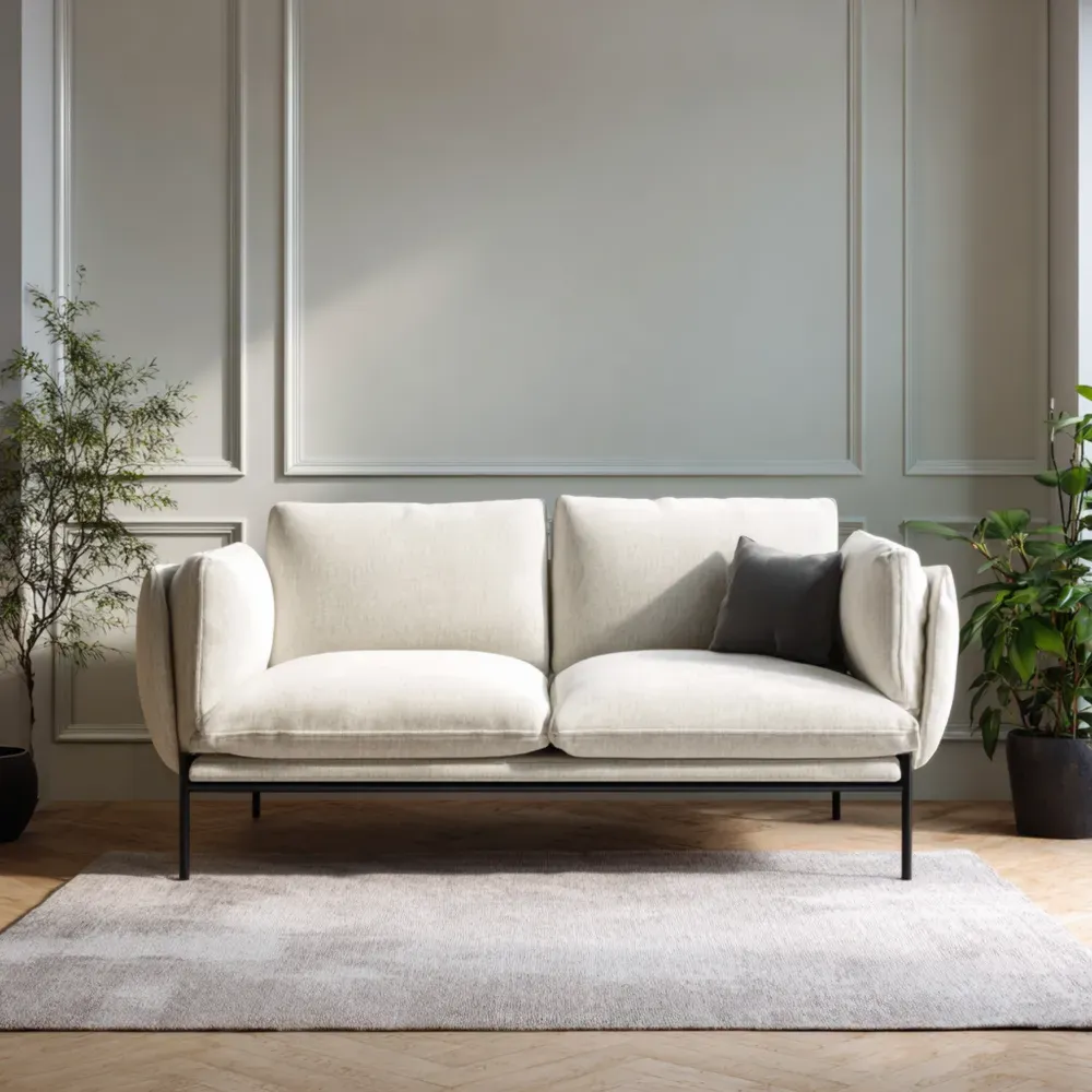 Zweisitzer-Sofa Leinenstoff 150x85x90 cm – Beige – Moderner Stil