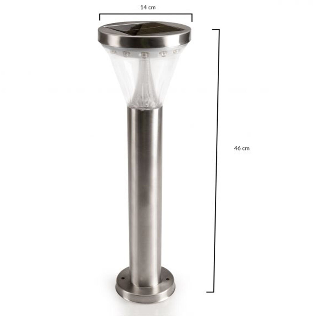 Pratik Garden Lampe solaire double position haute luminosite 13 LED argentée - 14x19.5 cm