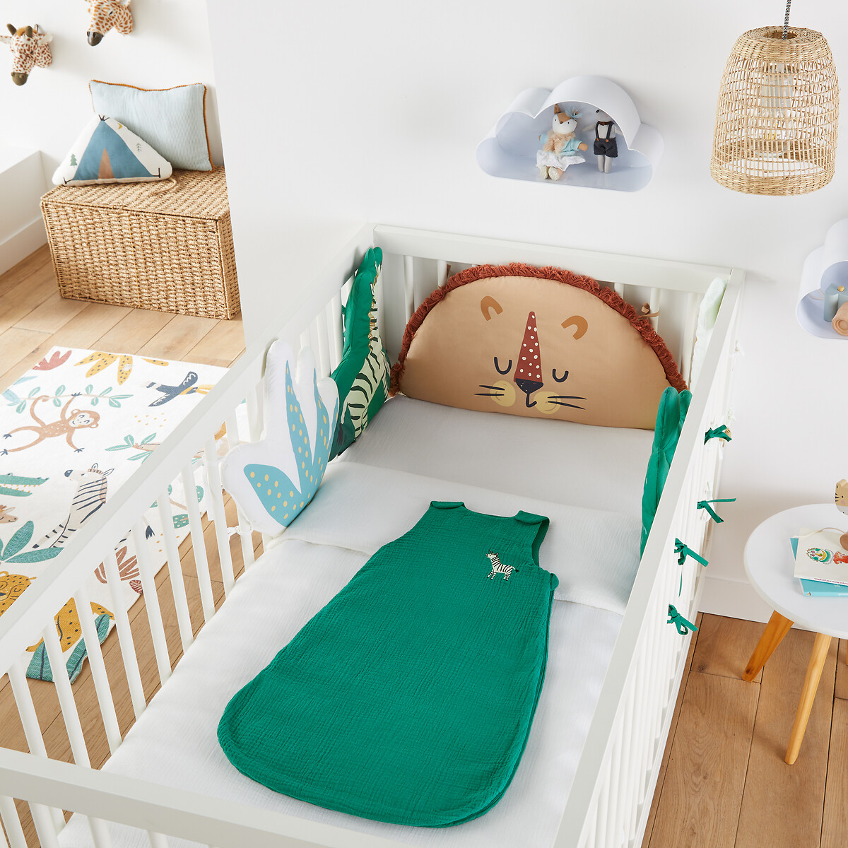 LA REDOUTE INTERIEURS<br>Barra de cama modular em algodão percal, Junglito