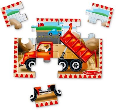 Melissa & Doug Puslespill Anleggskjøretøy 4-in-1 12 Deler