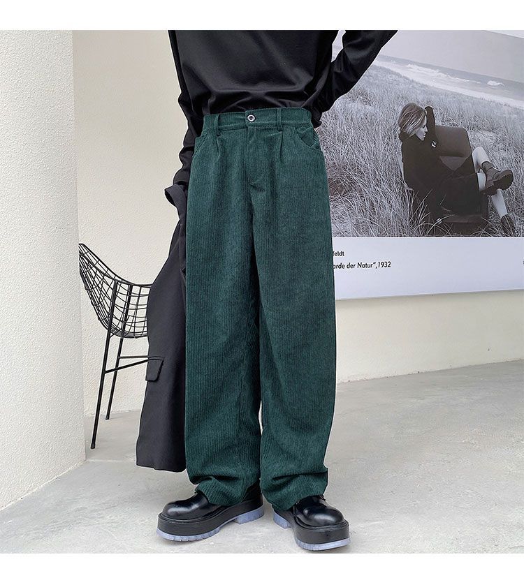 Bjorn - Effen corduroy broek met rechte pijpen