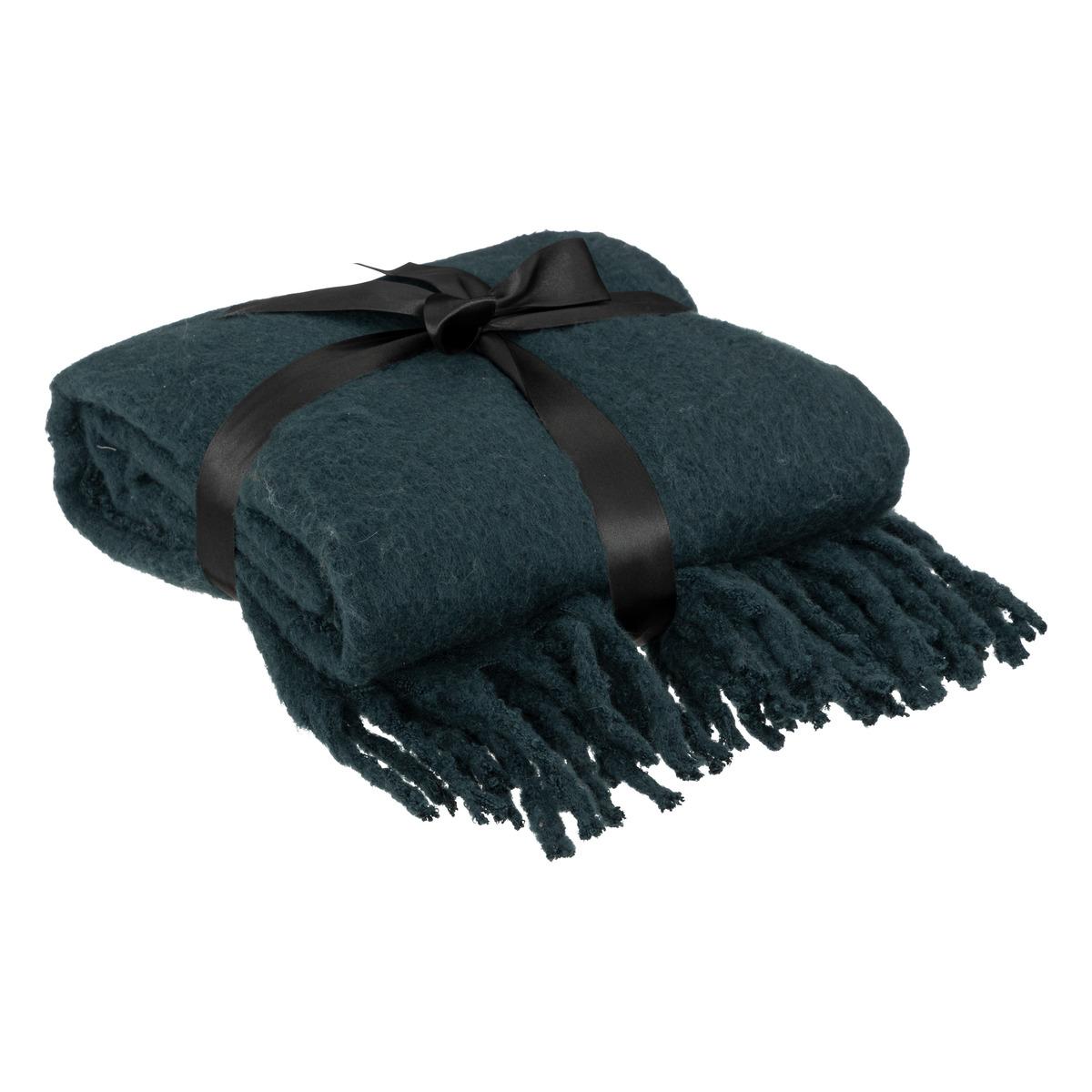 PLAID EFFET MOHAIR KODI BLEU 130X180CM