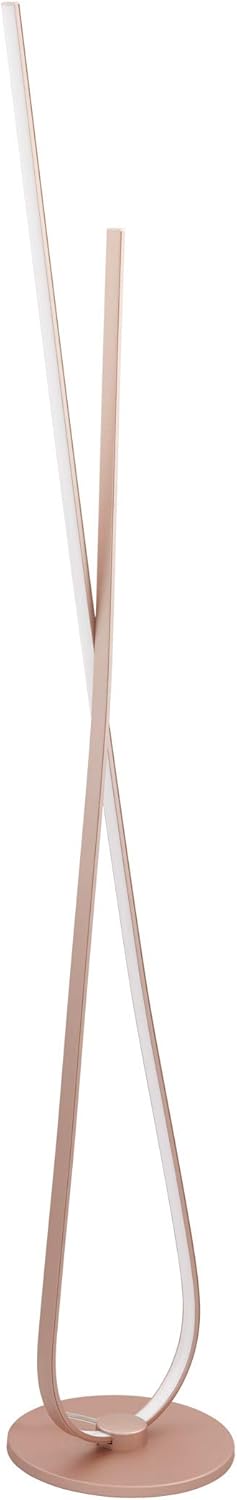 EGLO LED Stehlampe Palozza, 1 flammige Stehleuchte, Standleuchte aus Aluminium und Kunststoff, Wohnzimmerlampe in Roségold, Weiß, Lampe mit Schalter