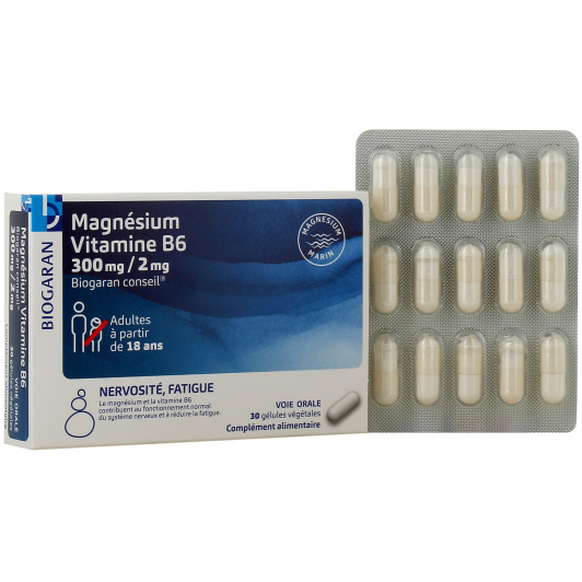 Biogaran magnésium vitamine B6 - Nervosité, fatigue