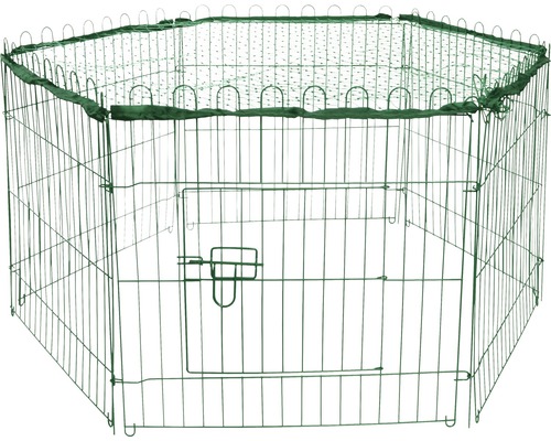 Zeshoekige buitenomheining met beschermnet, 112x98x56 cm, groen