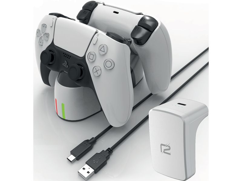 GAME Ladestation Ultimate 3in1 Charging Die Ladestation für effizientes Laden von bis zu zwei PS5-Controllern