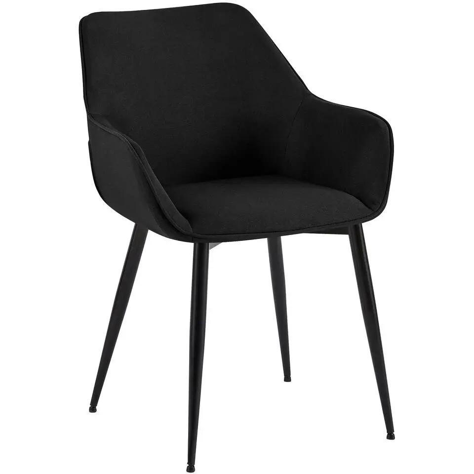 CLP Eetkamerstoel Luena zwart Frame - Stof - zwart