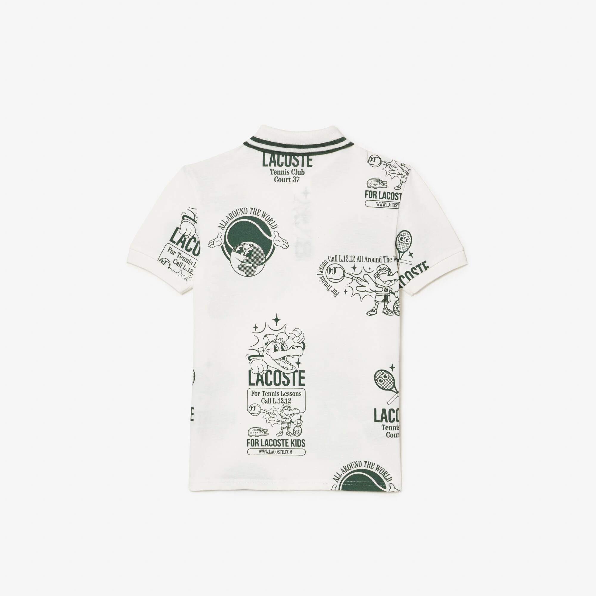 Polo imprimé graphique en coton Polos - Blanc - Lacoste - Enfant