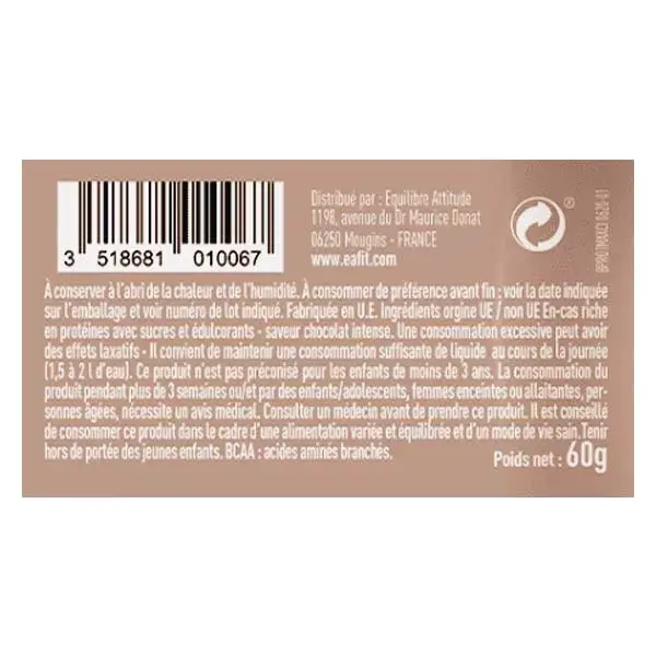 Eafit Max Protein Bar Chocolate Intenso 60g