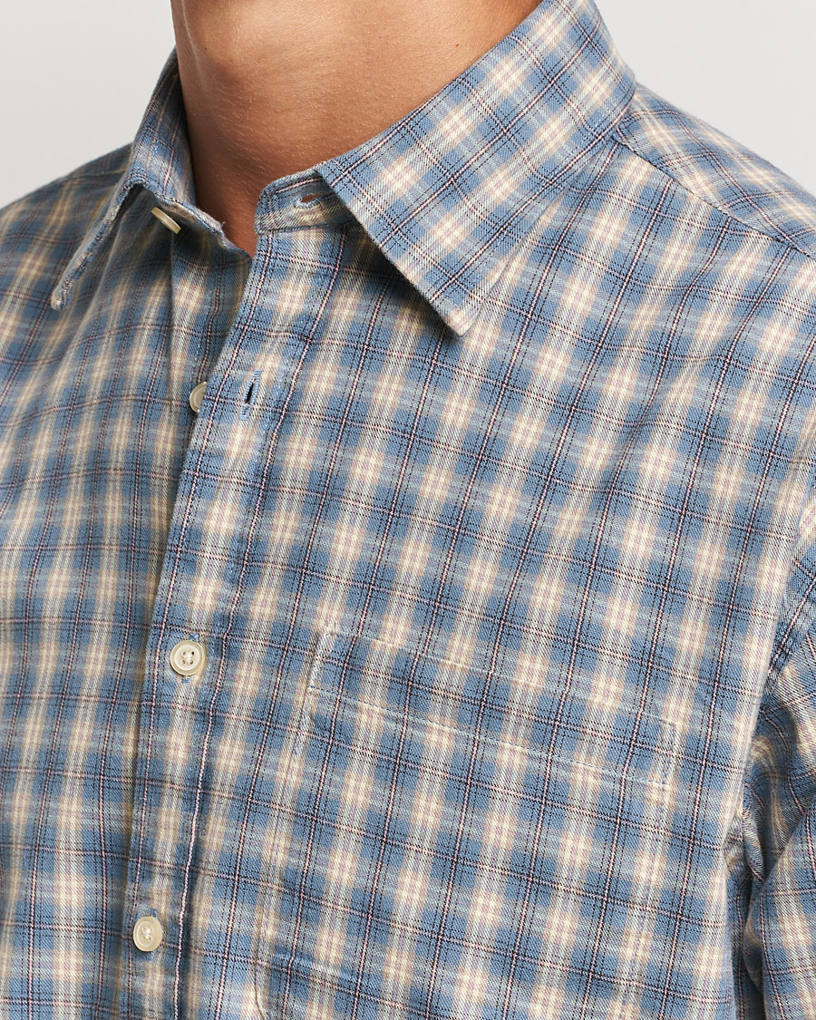 NN07 Deon Flannel Checked Shirt Blue