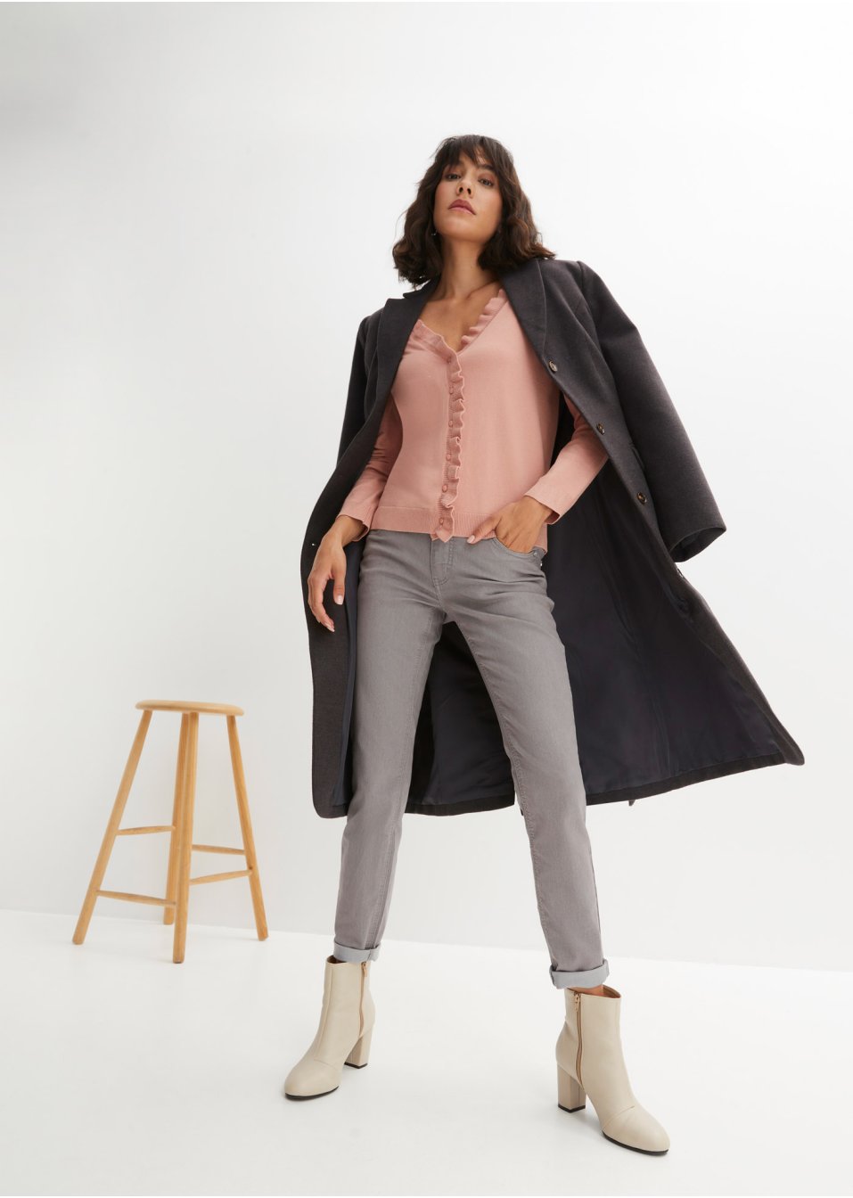 Gilet en maille avec col ruché