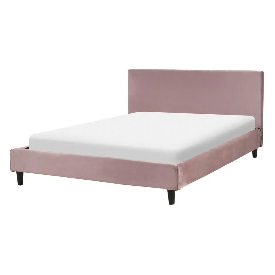 FITOU - Tweepersoonsbed - Roze - 140 x 200 cm - Fluweel