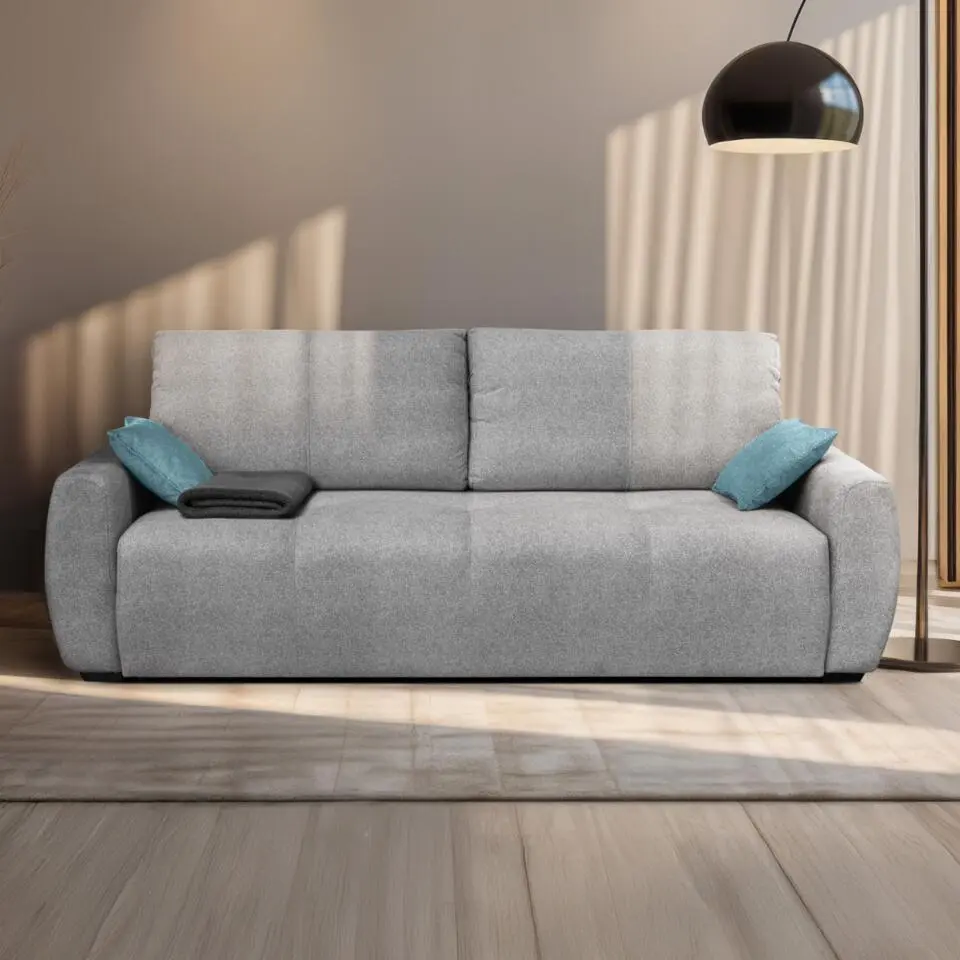 CALICOSY - Slaapbank ALBA - Grijs - 76x246x112 cm