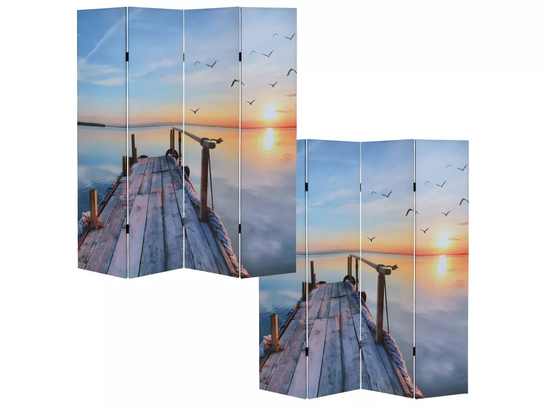 Paravent 4 panneaux pans 160 x 2.5 x 180 cm PAR04012