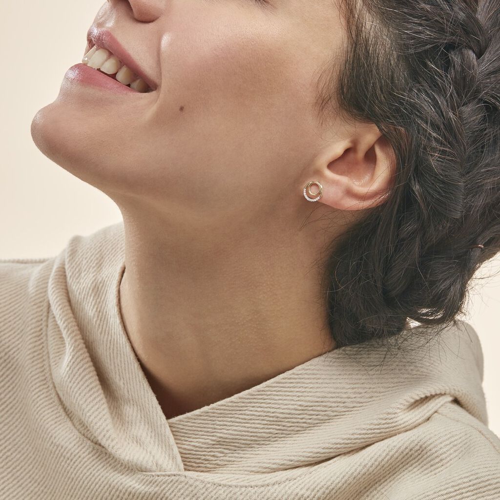 Boucles D'oreilles Puces Atlanta Or Jaune Diamant