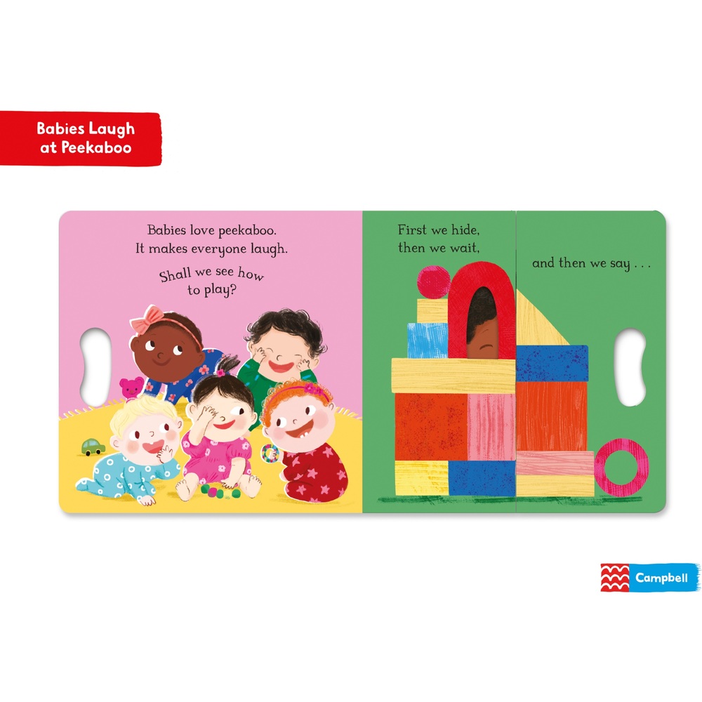 Babys lachen beim Guck-Guck-Bilderbuch von Dr. Caspar Addyman