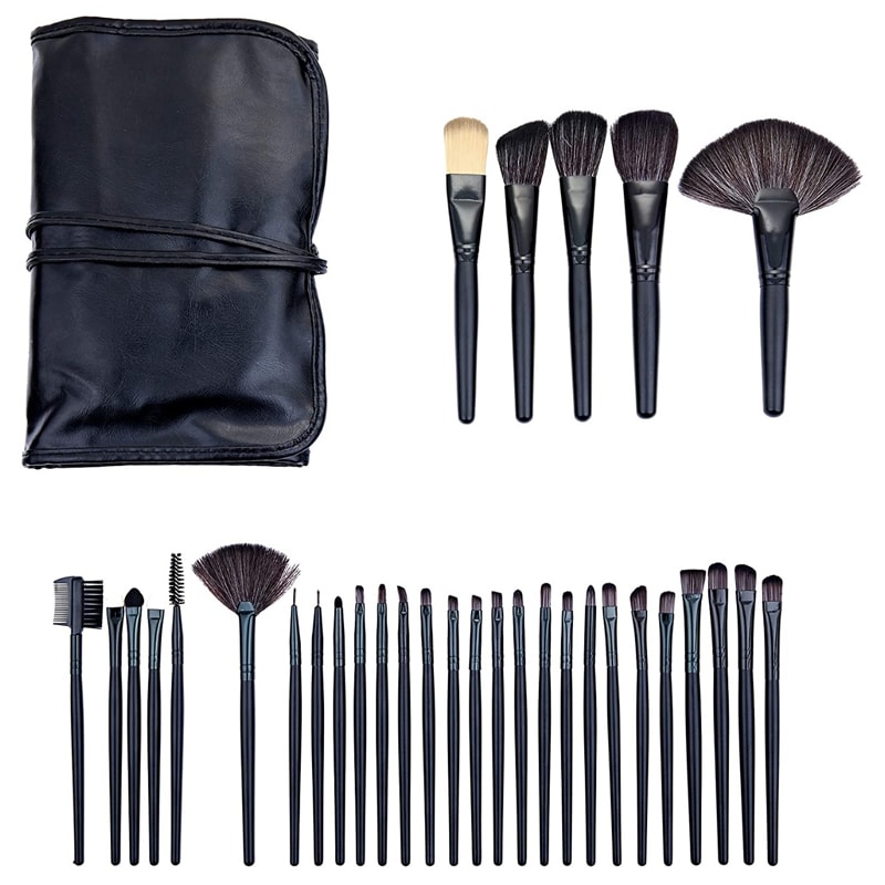 Set de 32 pinceaux - Noir - Teint, lèvres & yeux