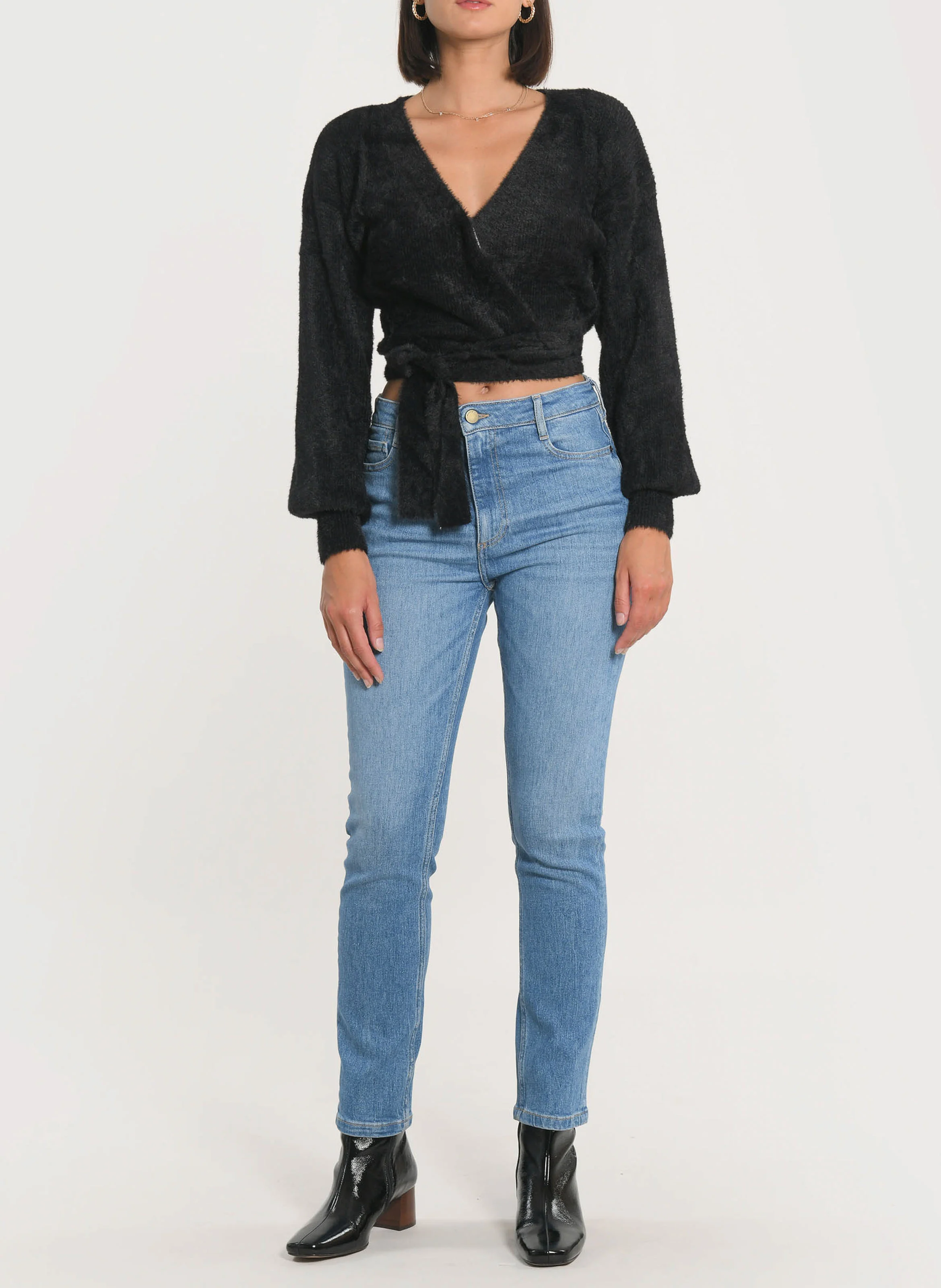 MYLO - Gilet droit en maille | Noir