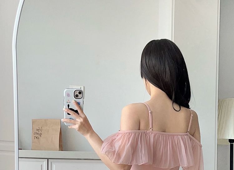 Kansen - Off-Shoulder zwemjurk