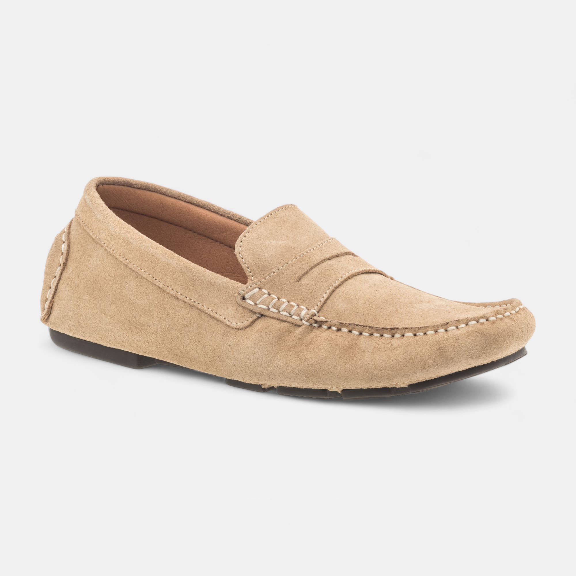 Mocassins Homme en cuir beige