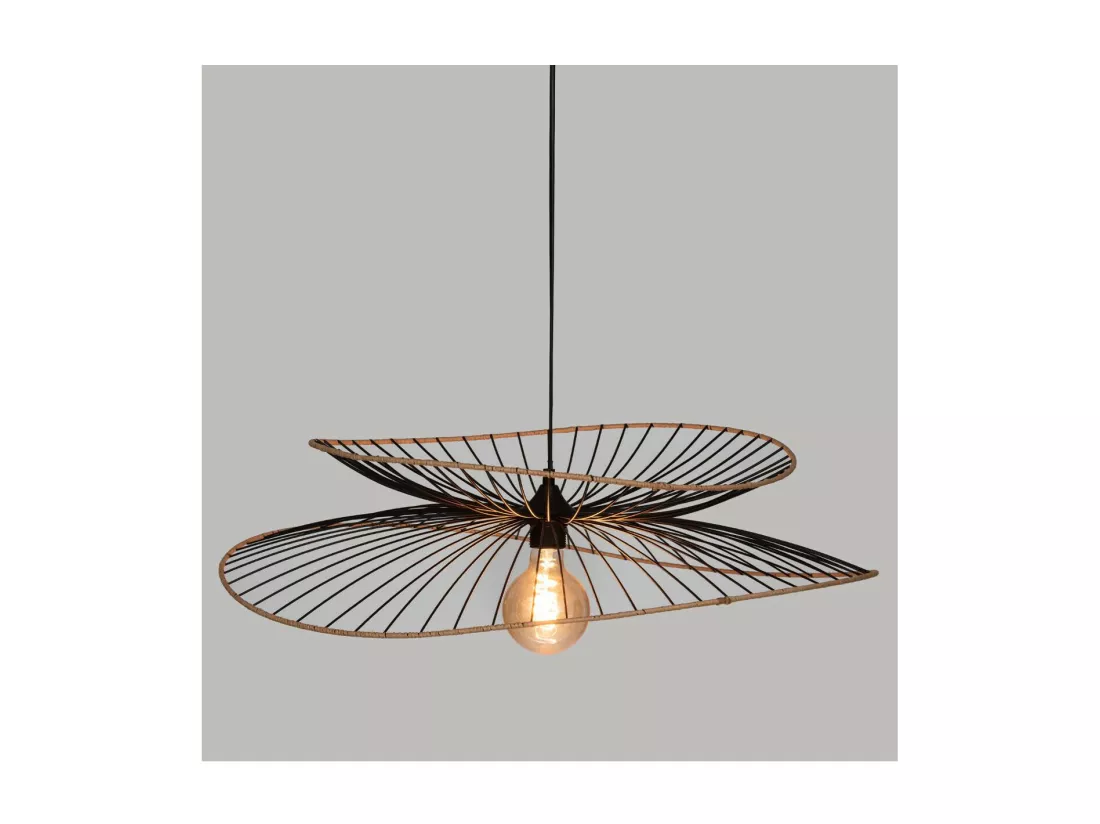 Luminaire Grande Suspension en Métal Noir D 69,5 cm