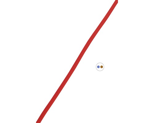 Textielkabel H03VV-F 2x0,75 rood, verkocht per meter