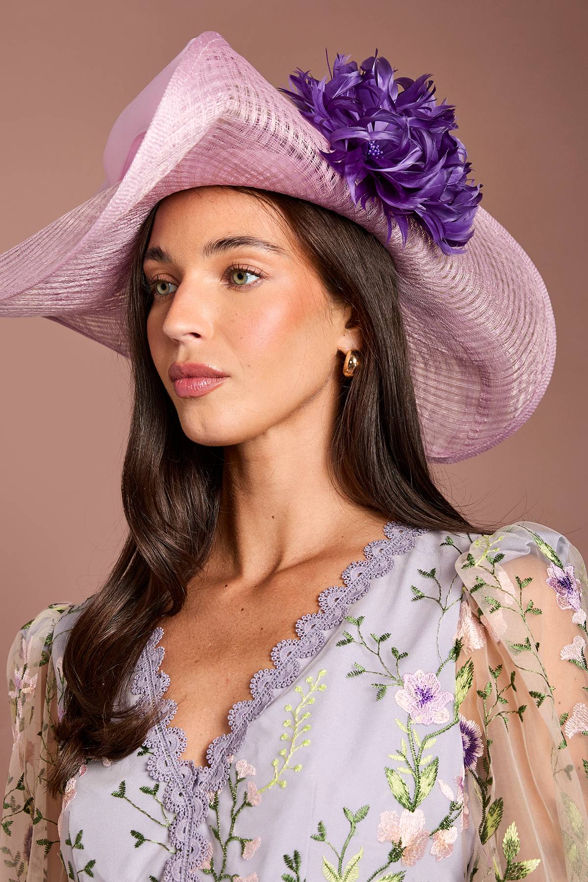 Coast Chapeau Lisa Tan À Large Bord Avec Détails Nœud Et Fleur