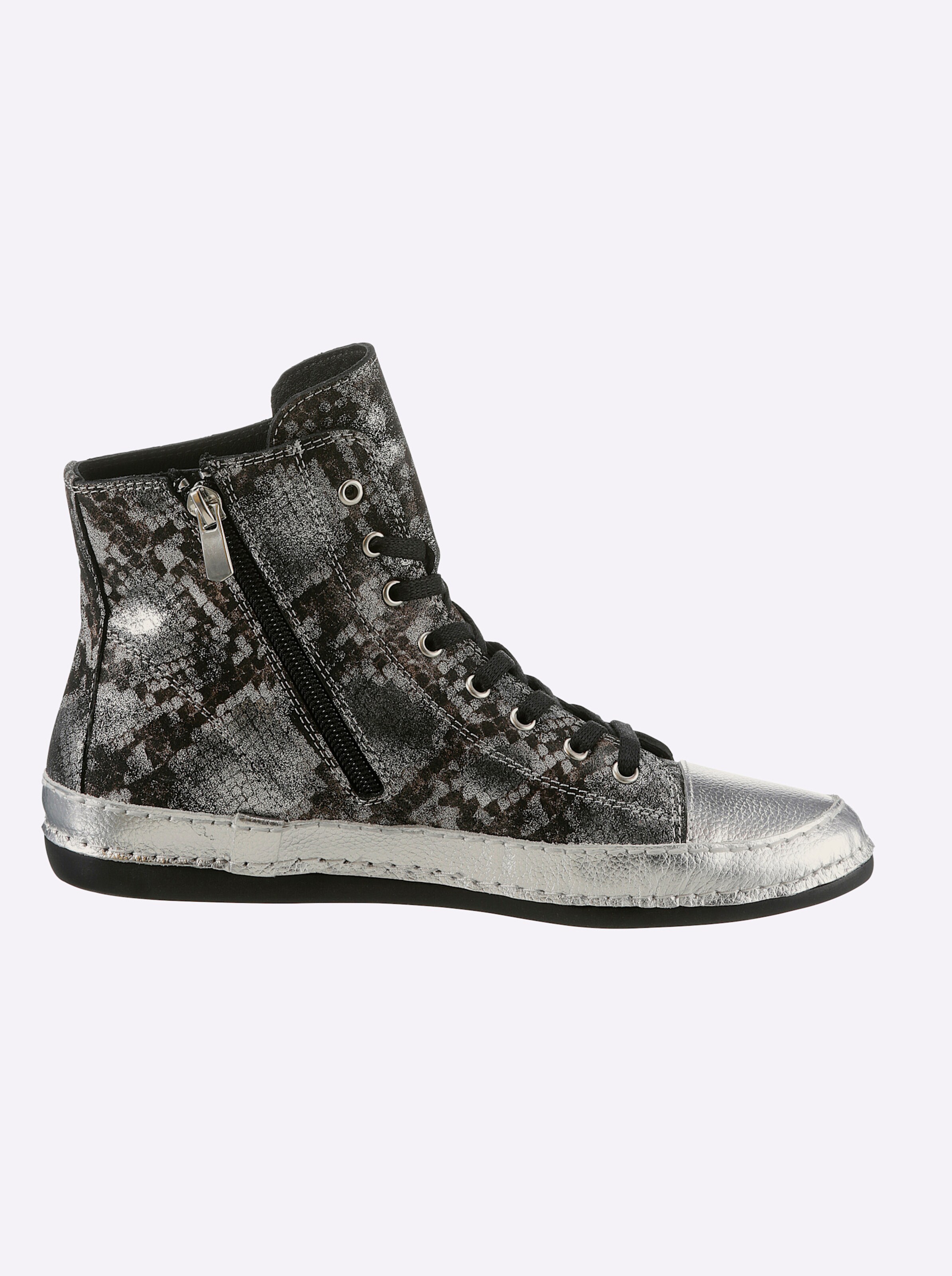 heine Sneaker in schwarz-silberfarben
