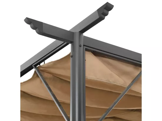 Pergola avec toit rétractable taupe 3x3 m acier 180 g/m²