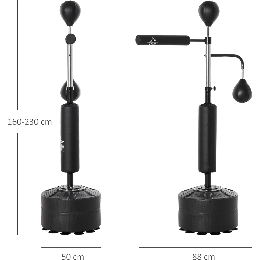HOMCOM 3-in-1 Boxstand mit 2 Speedbällen schwarz
