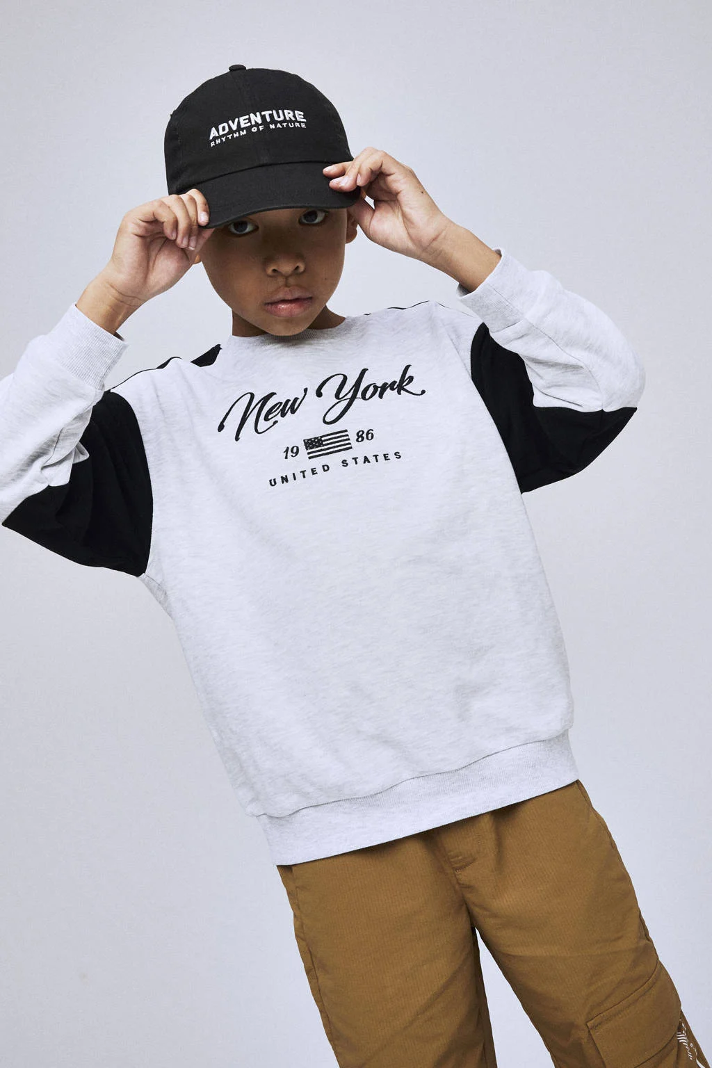 NAME IT KIDS sweater grijs melange