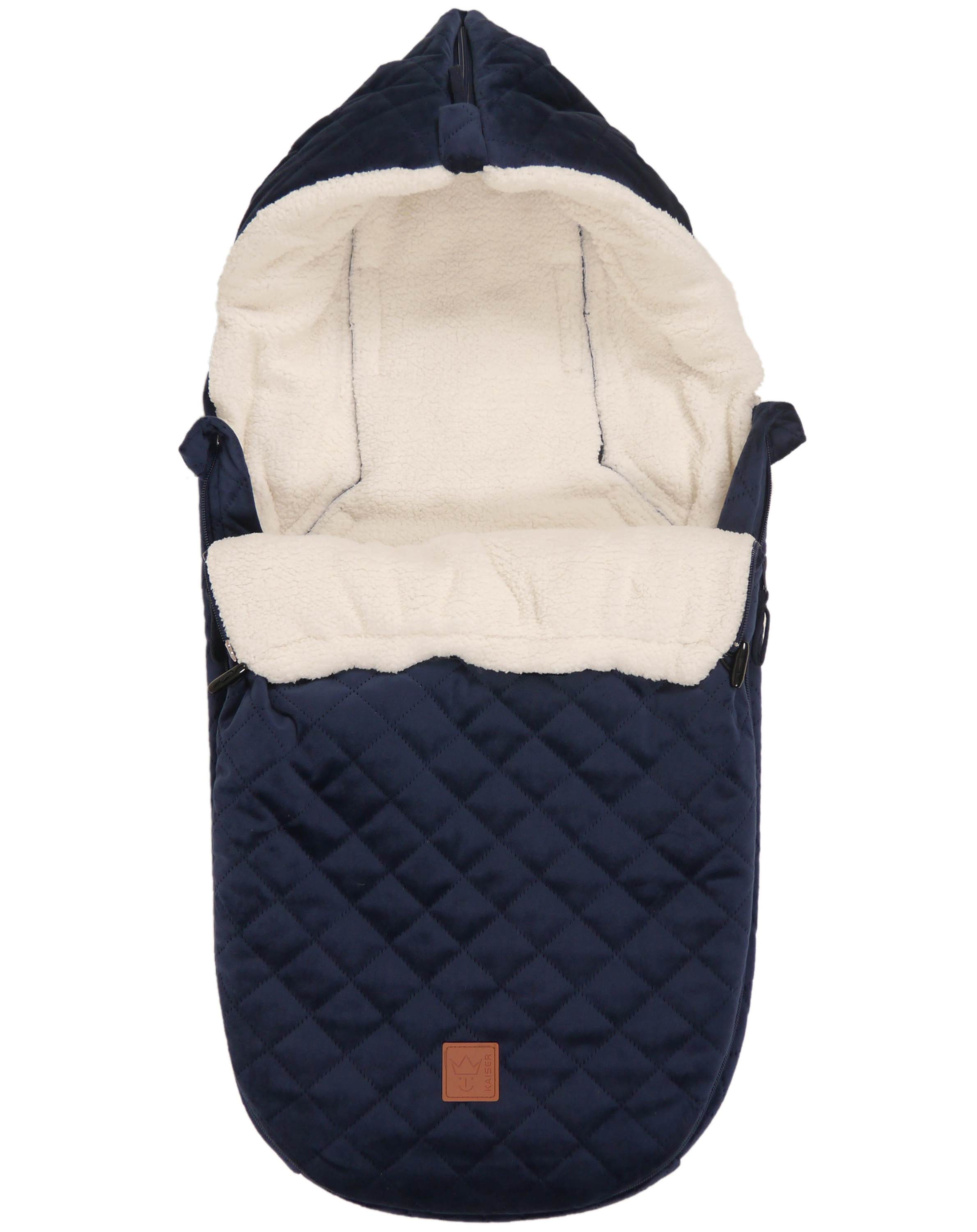 Babyschalen-Fußsack VELVET HOODY in navy