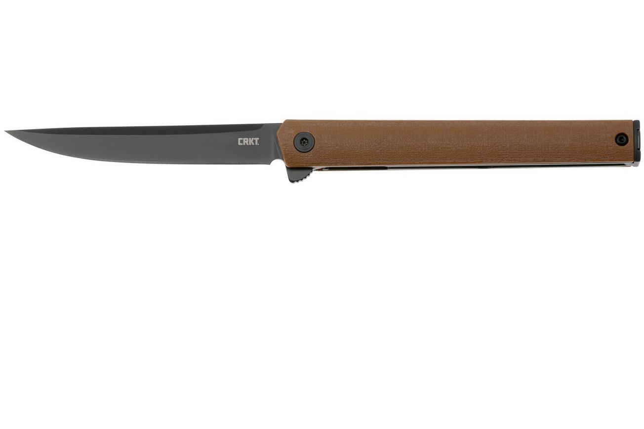 CRKT CEO Flipper 7097DK Black EDP AUS8, Desert Tan GRN, zakmes, Richard Rogers design