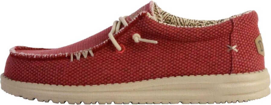 Hey Dude HEYDUDE Wally Braided Instappers rood Katoen