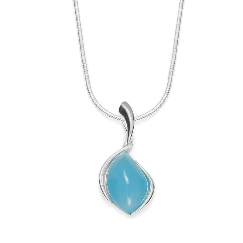 Pendentif en Agate Aqua Bleu