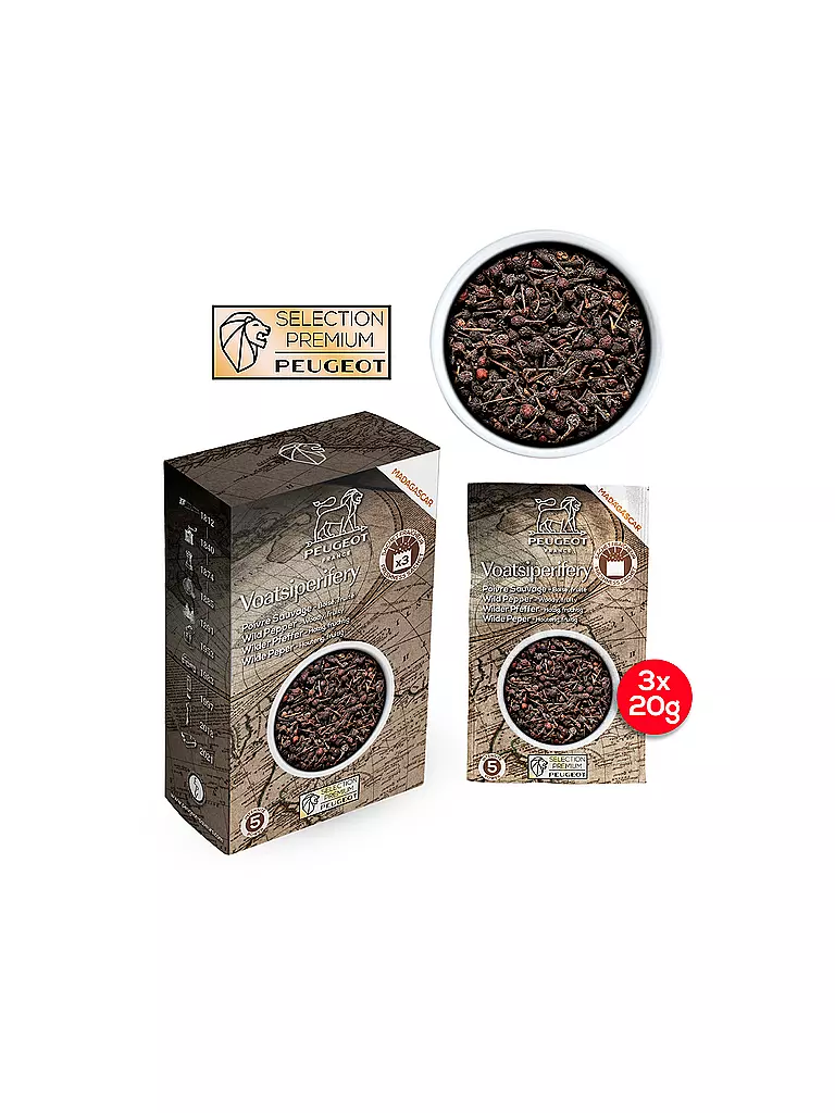 PEUGEOT Wilder Pfeffer Voatsiperifery Madagaskar 3x20g schwarz